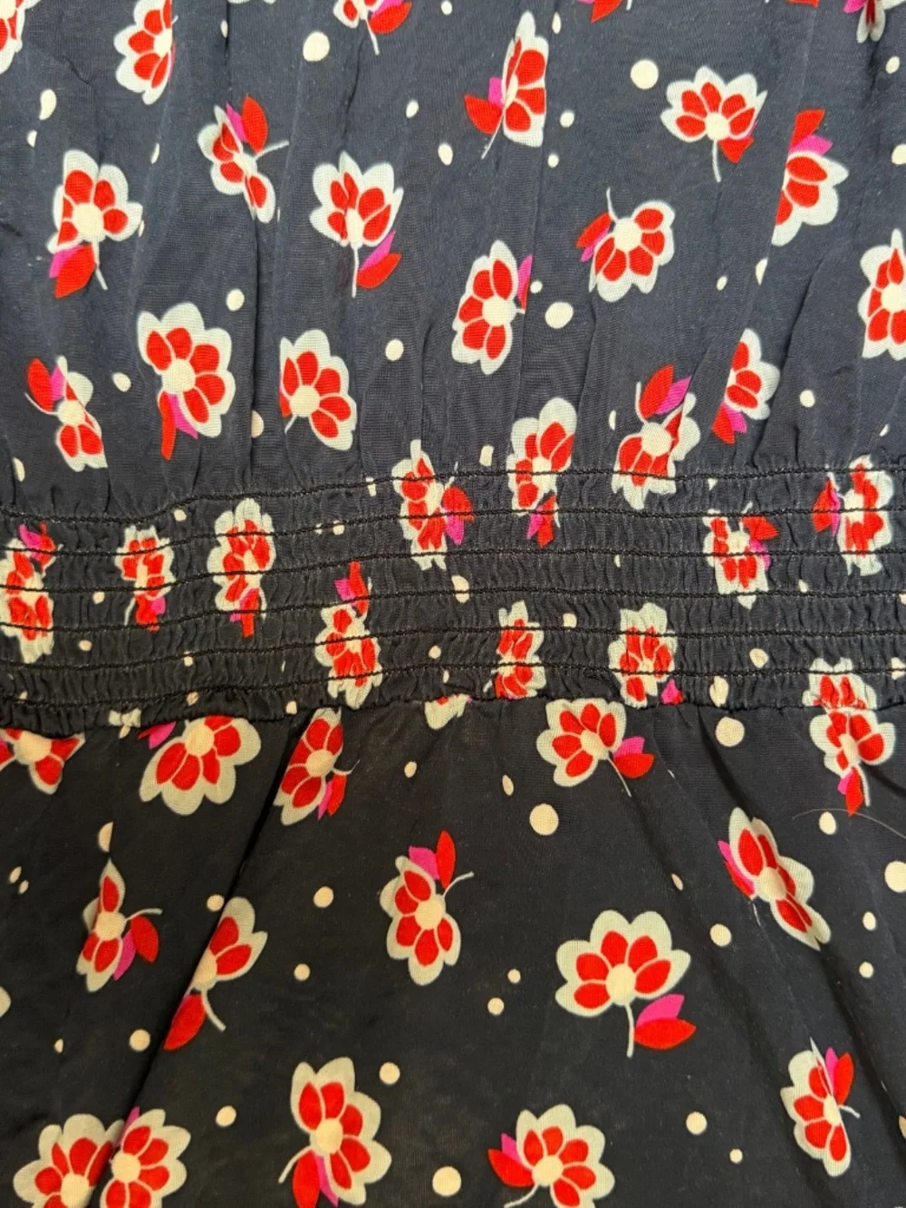 Kate Spade Seaside Blooms Floral Smocked-Waist Dress – XL